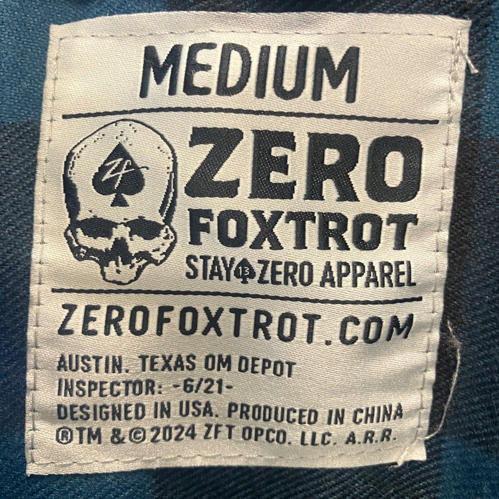Men's Medium Zero Foxtrot Thick Flannel